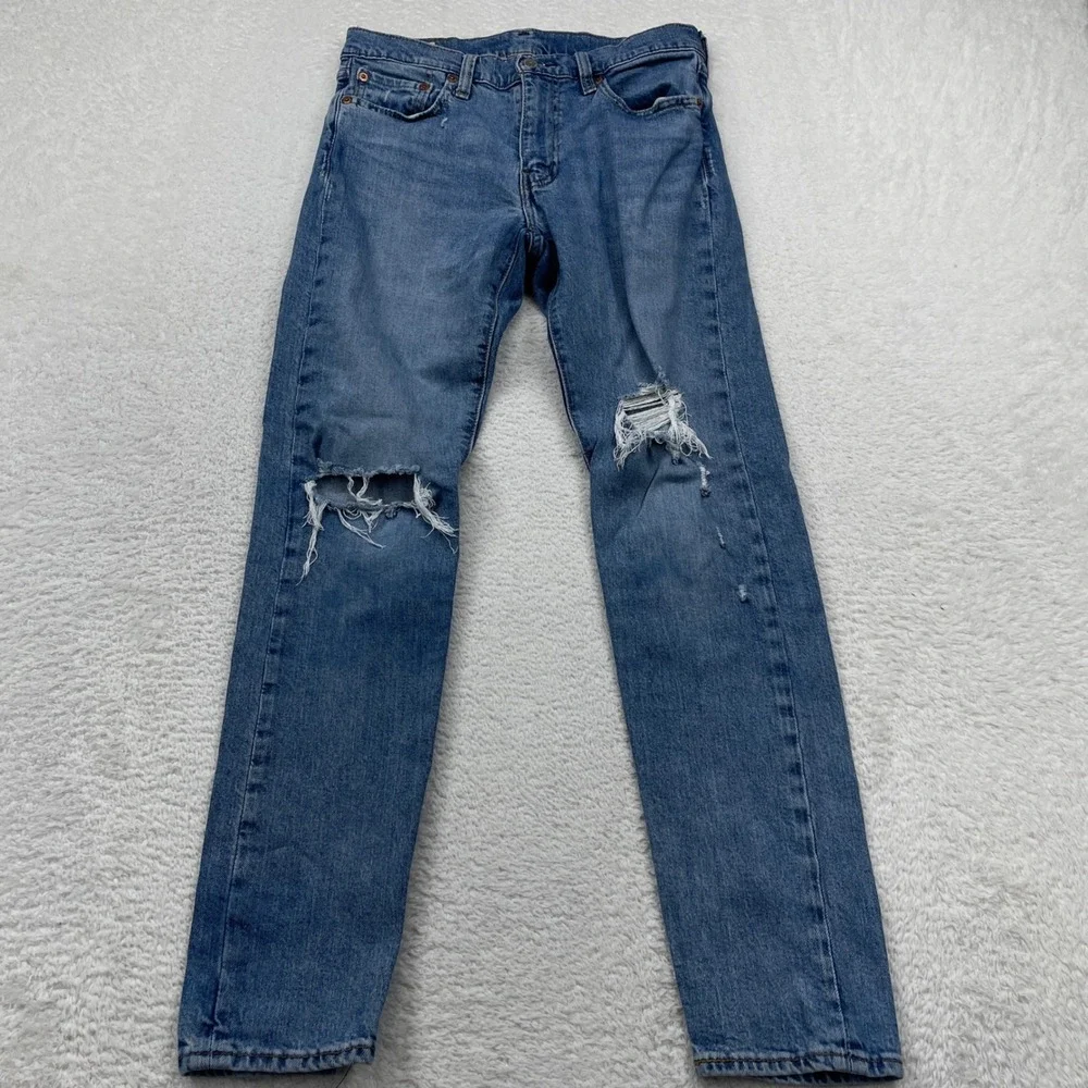 Levi's 511‎ Slim Fit Premium Distressed Ripped Jeans Men's Denim Blue 30x32
